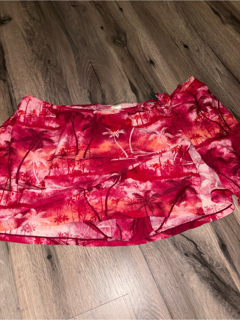 Women’s Pink Tropical Print Swim Skirt